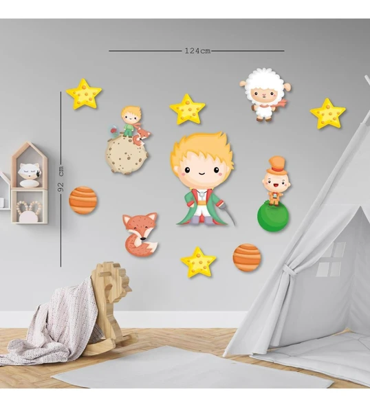 Çocuk Odası Küçük Prens Temalı Renkli Ahşap Tablo - Resim 2