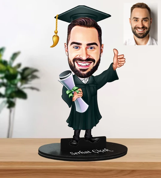 Kişiye Özel Mezun Tasarım Karikatür Biblo ürün görseli 1