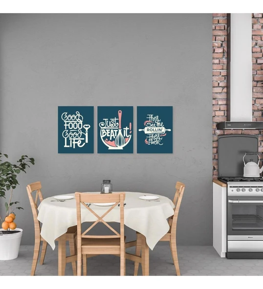 Mutfak Yazısı Good Food Good Life Ahşap Dekoratif Duvar Süsü ürün görseli 1