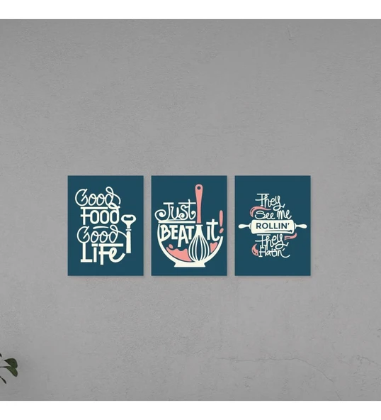 Mutfak Yazısı Good Food Good Life Ahşap Dekoratif Duvar Süsü - Resim 2