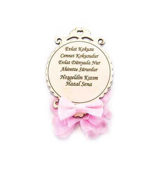 İsme Özel Ahşap Kız Bebek Magnet - 25 Adet - 2