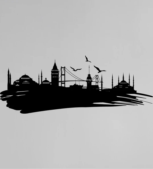 Meşgalem Tasarım İstanbul Silüeti Tablo - 2