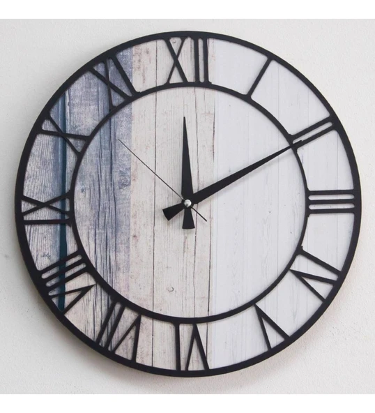 Soft Ahşap Desenli 3D MDF Saat ürün görseli 1