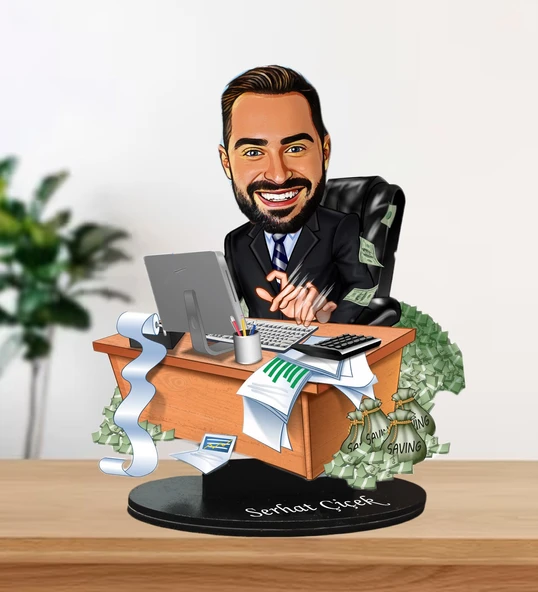 Kişiye Özel İş Adamı Karikatür Biblo ürün görseli 1