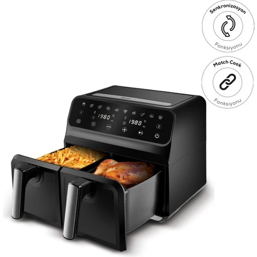 Karaca Multifry Xxxl 4+4 Litre Dijital Twin Iki Hazneli Airfryer - Resim 2
