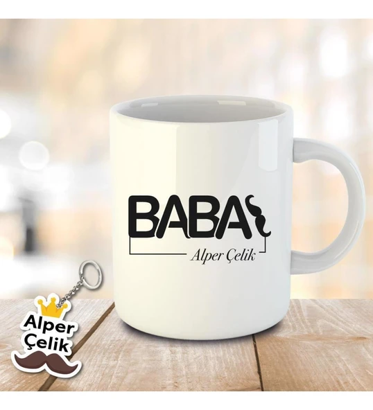 İsme ve Babalar Gününe Özel Kupa Bardak ve Anahtarlık Hediye - 33 ürün görseli 1