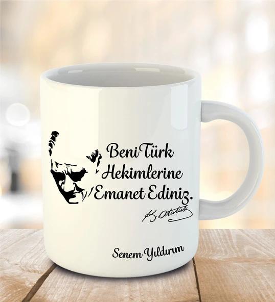 Doktora Özel İnci Beyazı Kupa Bardak - 12 ürün görseli 1