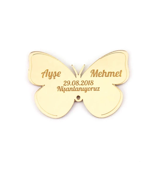50 Adet Kendin Süsle Kelebek Figürlü Gold Pleksi Magnet ürün görseli 1