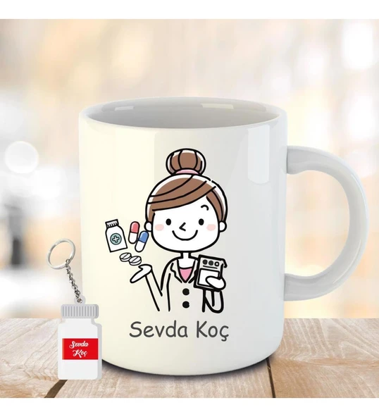 Eczaneciler Gününe Özel Kupa Bardak Anahtarlık Hediyeli ürün görseli 1