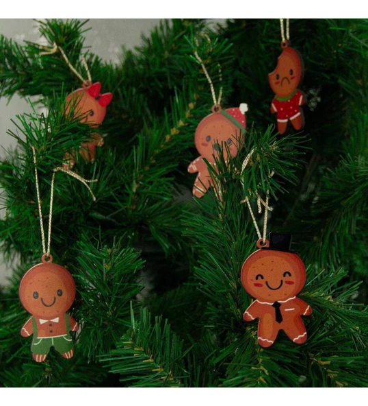 Kurabiye Adam Tasarımlı Yılbaşı Ağaç Süsleri ürün görseli