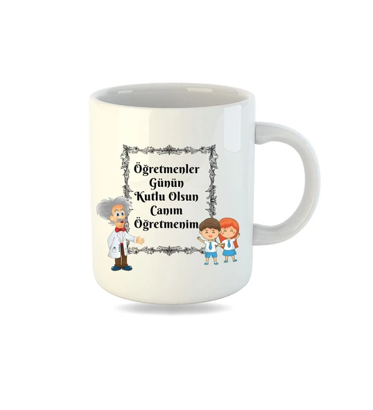 Öğretmenler Gününe Özel ve İsme Özel İnci Beyazı Kupa Bardak ürün görseli