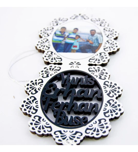 Kişiye Özel Ahşap Araba Dikiz Aynası Süsü Resimli - 1 - Resim 2