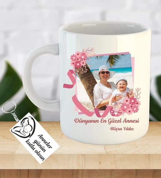 İsme ve Anneler Gününe Özel Kupa Bardak Anahtarlık Hediye ürün görseli 1