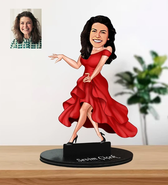 Kişiye Özel Kadın Karikatür Biblo ürün görseli 1