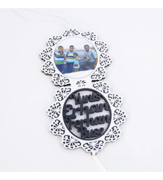 Kişiye Özel Ahşap Araba Dikiz Aynası Süsü Resimli - 1 ürün görseli 1