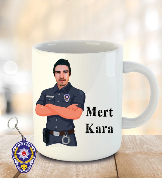 İsme ve Polis Haftasına Özel Kupa Bardak Anahtarlık Hediye - Resimli ürün görseli 1