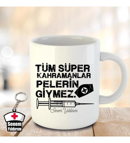 İsme ve Hemşireler Gününe Özel Kupa Bardak ve Anahtarlık - 1 ürün görseli 1