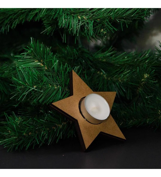 Yılbaşı Süsleri Ağaç Yıldız Kar Tanesi 3'lü Set Ham - Resim 3