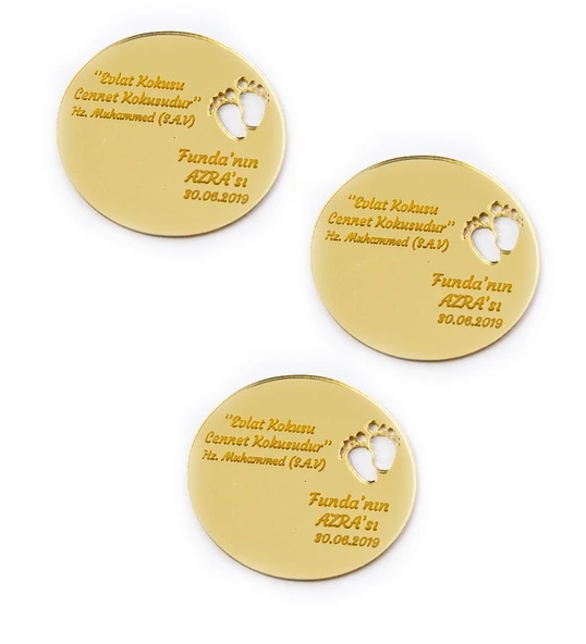 50 Adet İsme Özel Kendin Süsle Pleksi Magnet Gold Hoşgeldin Bebek ürün görseli 1