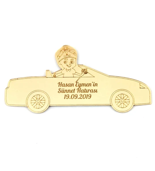 50 Adet Kendin Süsle Sünnet Hatırası Gold Pleksi Magnet ürün görseli 1