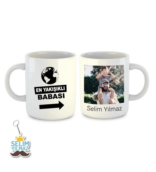 İsme ve Babalar Gününe Özel Kupa Bardak ve Anahtarlık Hediye - 20 ürün görseli 1
