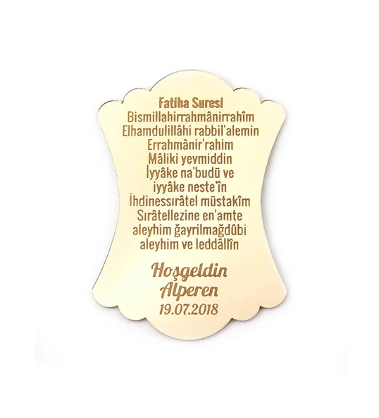 50 Adet Kendin Süsle Fatiha Suresi Gold Pleksi Magnet ürün görseli 1