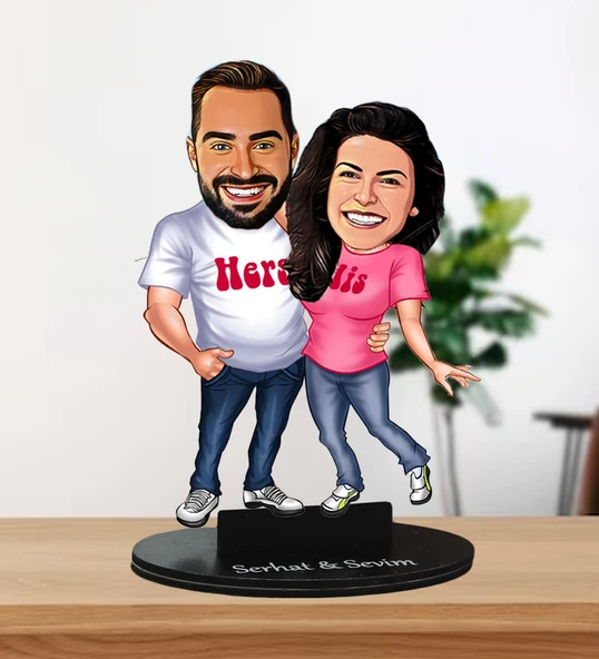 Kişiye Özel Çift Karikatür Biblo - 2