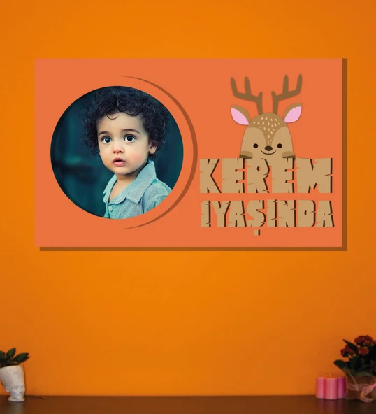 İsme Özel Doğum Günü, Hoşgeldin Bebek Branda Afiş Arka Fon 60x90cm ürün görseli 1