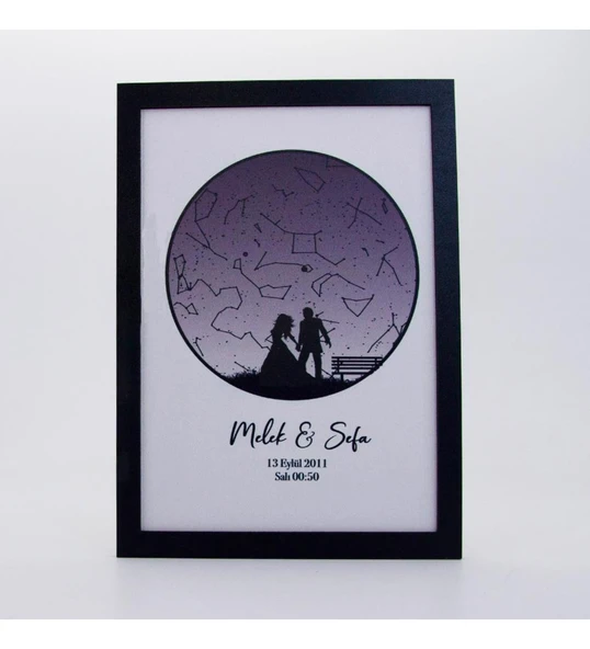 Kişiye Özel Yıldız Haritası Kutu Seti Anahtarlık Tablo Bardak Sürpriz Hediyeli - Resim 2