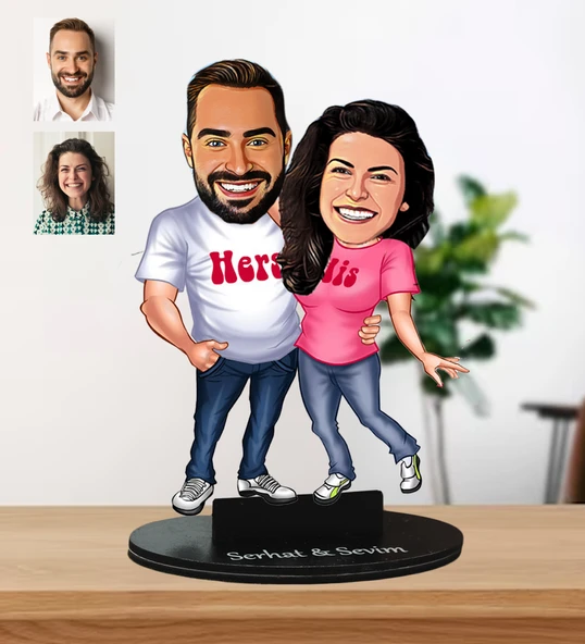 Kişiye Özel Çift Karikatür Biblo - 1