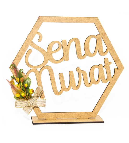 İsme Özel Gelin Damat Masaüstü Ayaklı İsimlik Nişan Nikah ürün görseli 1