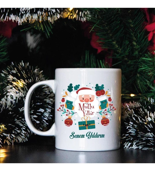 Yılbaşına Özel İnci Beyazı Porselen Kupa ürün görseli 1