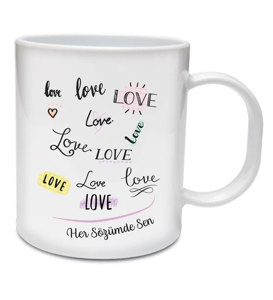 Sevgiliye Özel ve İsme Özel İnci Beyazı Porselen Kupa Bardak 1Adet ürün görseli 1