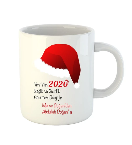 Yılbaşına Özel İnci Beyazı Porselen Kupa ürün görseli 1