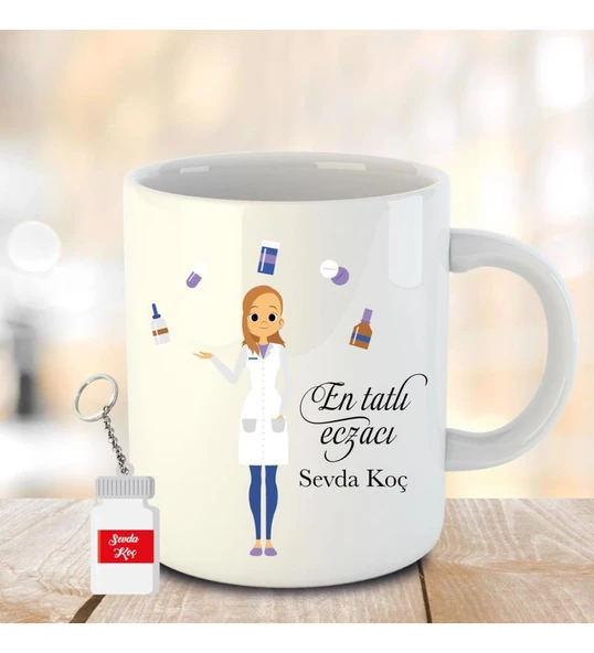 Eczaneciler Gününe Özel Kupa Bardak Anahtarlık Hediyeli ürün görseli 1