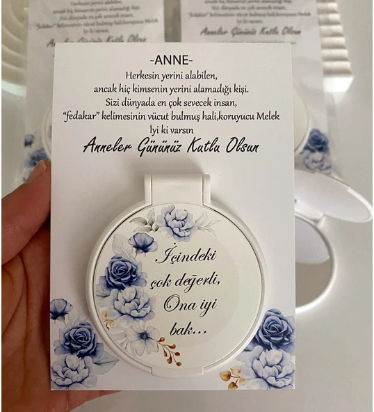 Anneler Gününe Özel  Değiştirilebilir  Mesajlı Ayna 10(Adet) - 1