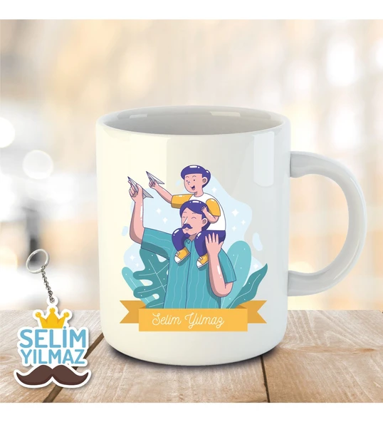 Babalar Gününe Özel Kupa Bardak Anahtarlık Hediye ürün görseli 1