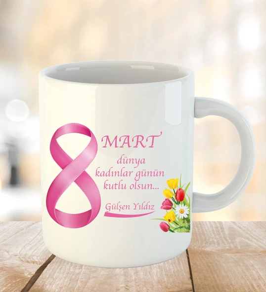 Kadınlar Gününe Özel İnci Beyazı Kupa Bardak - 28 ürün görseli