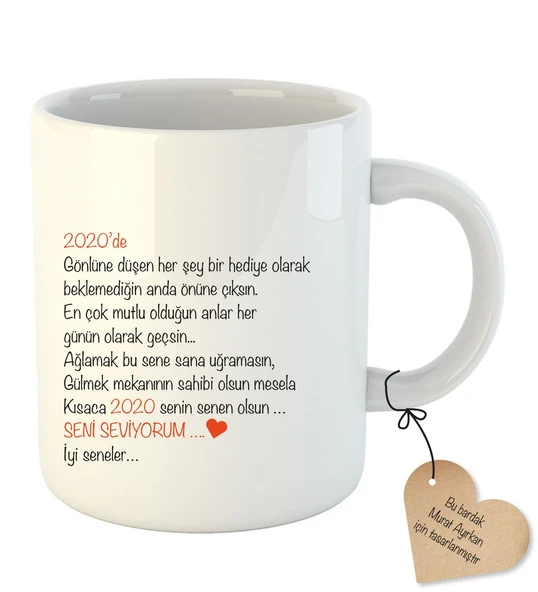 Yılbaşına Özel İnci Beyazı Porselen Kupa ürün görseli