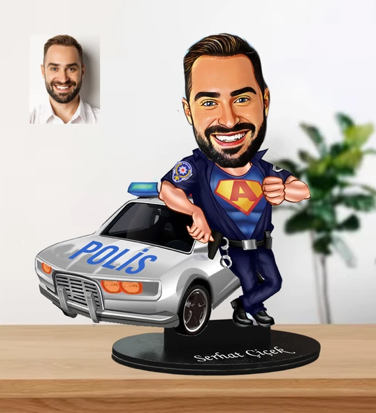 Polislere Özel Karikatür Biblo ürün görseli 1