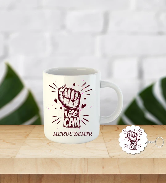 Anneler Gününe Özel İnci Beyazı Kupa Bardak Anahtarlık Hediyeli ürün görseli