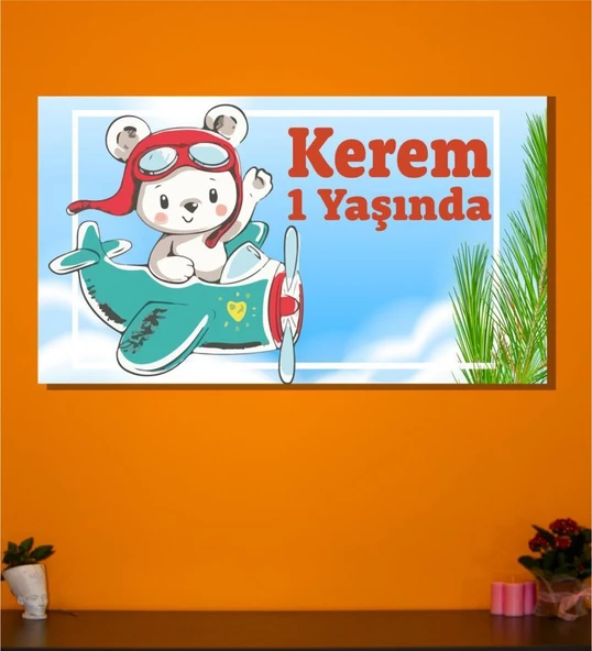 İsme Özel Doğum Günü Bebek Branda Afiş Arka Fon 30x40 ürün görseli 1