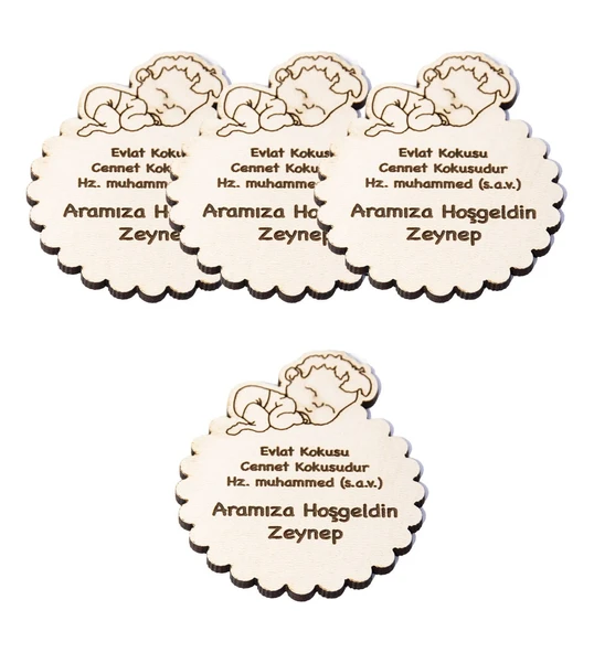 50 Adet Kendin Süsle İsme Özel Uyuyan Bebek Ahşap 50 adet Magnet ürün görseli 1