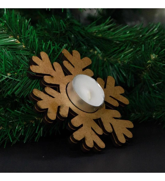 Yılbaşı Süsleri Ağaç Yıldız Kar Tanesi 3'lü Set Ham - Resim 2