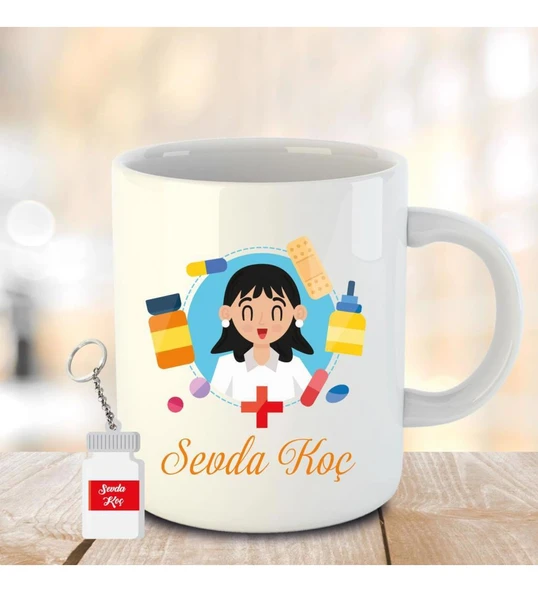 Eczaneciler Gününe Özel Kupa Bardak Anahtarlık Hediyeli ürün görseli 1