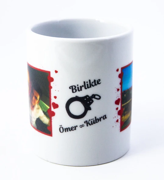 Sevgiliye Özel ve Resimli İnci Beyazı Porselen Kupa Bardak - Resim 2