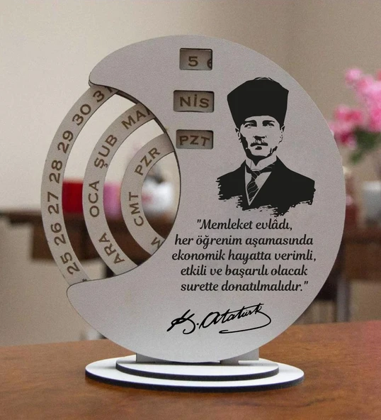 Kişiye Özel Öğretmen Temalı Yuvarlak Döner Takvim ürün görseli 1