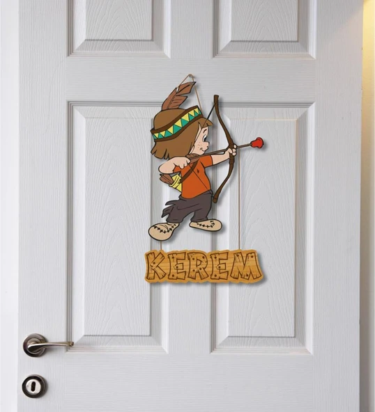 Meşgalem Minik Okçu Temalı Kişiye Özel Kapı Süsü ürün görseli