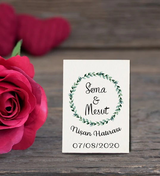 İsme Özel Söz, Nişan Hatırası Ahşap Magnet 50 Adet ürün görseli 1