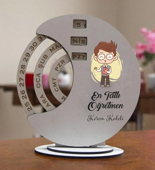 Kişiye Öğretmen Temalı Yuvarlak Döner Takvim ürün görseli 1